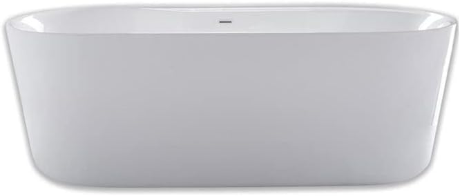 Carver Tubs - Amur 70' - Modern Freestanding Soaking Bathtub With Back Heater - Oval Acrylic Fiberglass Bath Tub With Chrome Drain - Comfort Warmth - Deep Relaxing Soak - 70.5'L x32.5'W x 23'H