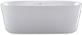Carver Tubs - Amur 70' - Modern Freestanding Soaking Bathtub With Back Heater - Oval Acrylic Fiberglass Bath Tub With Chrome Drain - Comfort Warmth - Deep Relaxing Soak - 70.5'L x32.5'W x 23'H