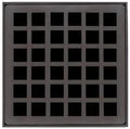 Infinity Drains QDB 4-P ORB - 4' x 4' QD 4 - Strainer - Lines Pattern & 2' Throat in oil rubbed bronze with PVC Bonded Flange 2', 3', and 4' Outlet