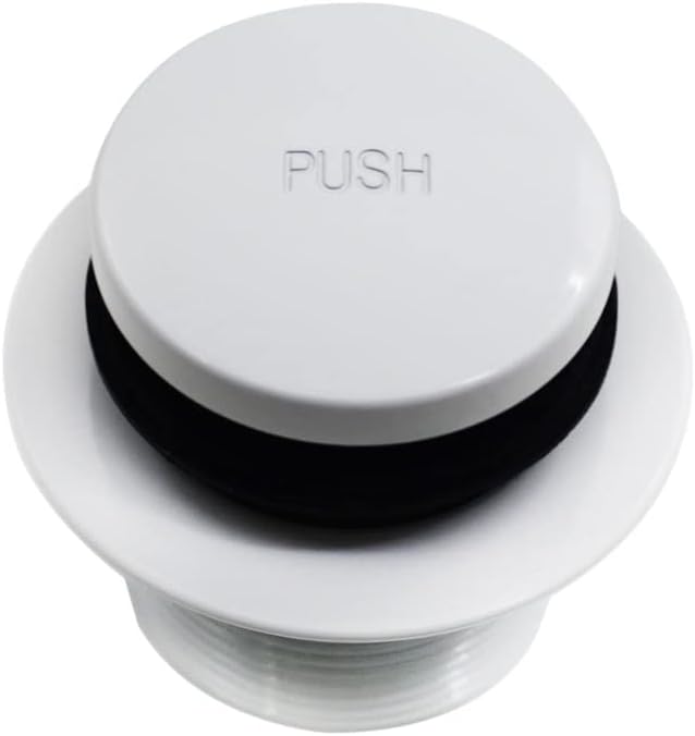 Westbrass A326-50 22-1/2' Brass Bath Waste & Overflow Assembly with Tip-Toe Drain Plug and 2-Hole Faceplate, Powder Coat White