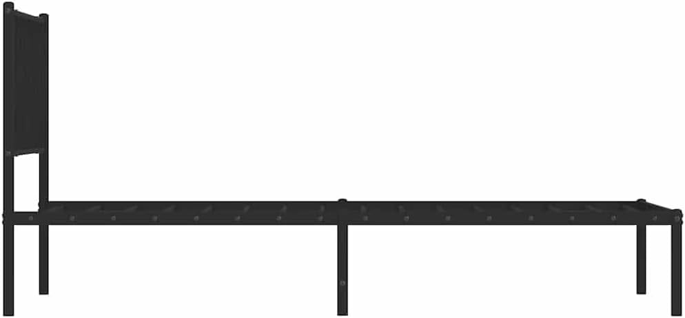 Metal Bed Frame with Headboard Black Twin Size Platform Bed Frame Sturdy Steel Construction Underbed Storage Space for Bedroom Furniture