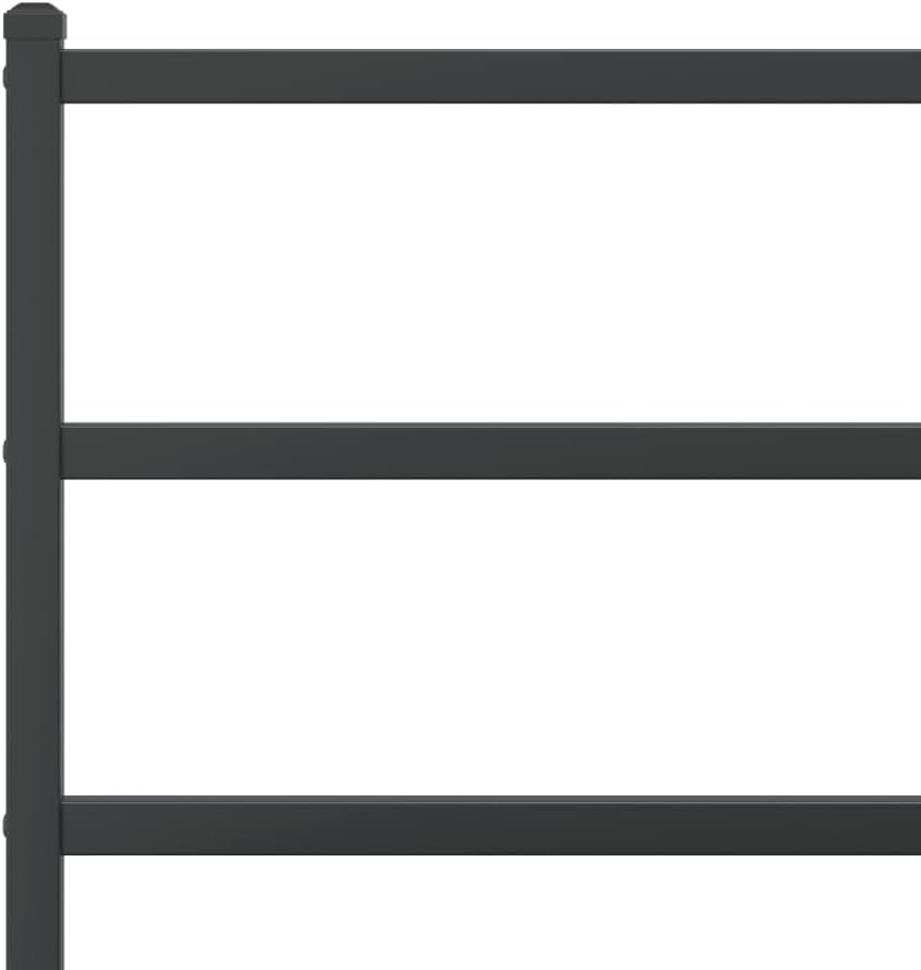 Metal Bed Frame with Headboard Black 39.4'x78.7' Steel Platform Bed Frame Sturdy Bedframe with Underbed Storage Space for Bedroom Furniture