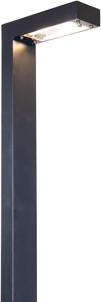 VOLT 12V Wide Modernelle Brass Path Light (Black) with 3W 2700K Warm White G4 LED Bulb for Low Voltage Landscape Lighting on Outdoor Pathway, Walkway, Garden, Driveway or Patio