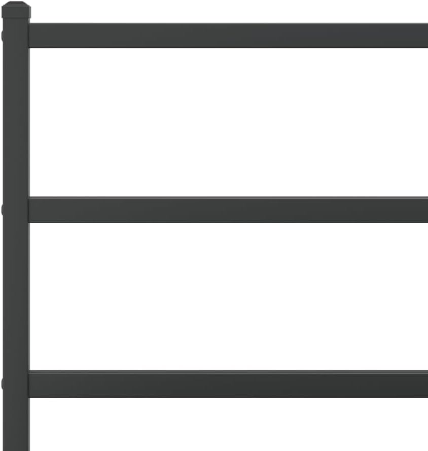 Metal Bed Frame King Size Black Steel Platform Bedframe with Footboard and Underbed Storage Space Sturdy Heavy Duty Bed Base for Bedroom Guest Room Home Furniture