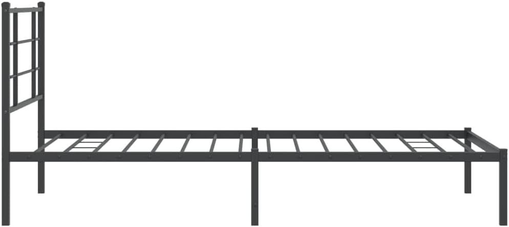 Twin Metal Bed Frame with Headboard Black 39.4'x78.7' Steel Platform Bed Frame Sturdy Underbed Storage Space for Bedroom Furniture