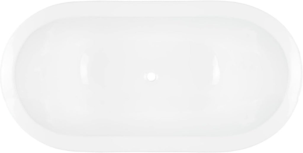 Signature Hardware 915546-61-RH-ND Arabella 61' Cast Iron Soaking Clawfoot Tub with Pre-Drilled Overflow Hole and 7' Rim Holes - Less Drain - White/Oil Rubbed Bronze Feet
