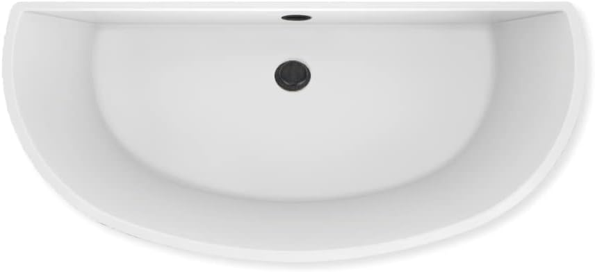 Carver Tubs - Trinity 69'- Modern White Freestanding Soaking Bathtub, With Oil Rubbed Bronze Drain - Semicircle Acrylic Fiberglass Modern Spacious Tub - Deep Relaxing Soak - 69'L x 31'W x 23.5'H