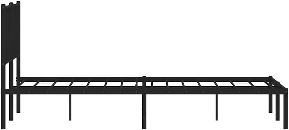 Queen Bed Frame Metal with Headboard Black 59.1'x78.7' Steel Platform Bed Frame Sturdy Bedframe with Underbed Storage Space for Bedroom Furniture