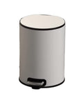Trash Can Wastebasket Garbage， Step Trash Can with Inner Barrel Garbage Bin with Soft Close Lid, Foot Pedal Garbage Bin for Home Office Container Bins for Bathrooms(White 9L)