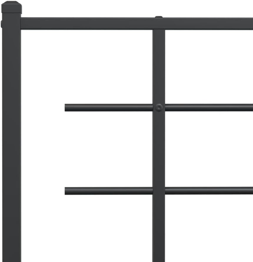 Metal Twin Bed Frame with Footboard Black 39.4'x78.7' Steel Platform Bed Base Underbed Storage Space for Bedroom Furniture