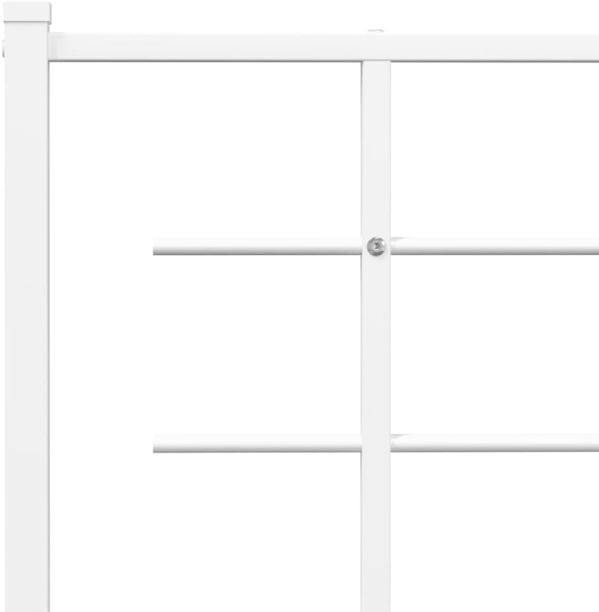 Metal Bed Frame with Headboard White King Size Platform Bed Frame 76'x79.9' Heavy Duty Steel Construction Underbed Storage Space for Bedroom Furniture