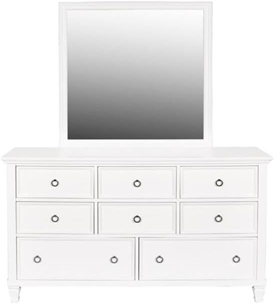 New Classic Tamarack 4-Piece Wood Queen Bedroom Set with Nightstand in White