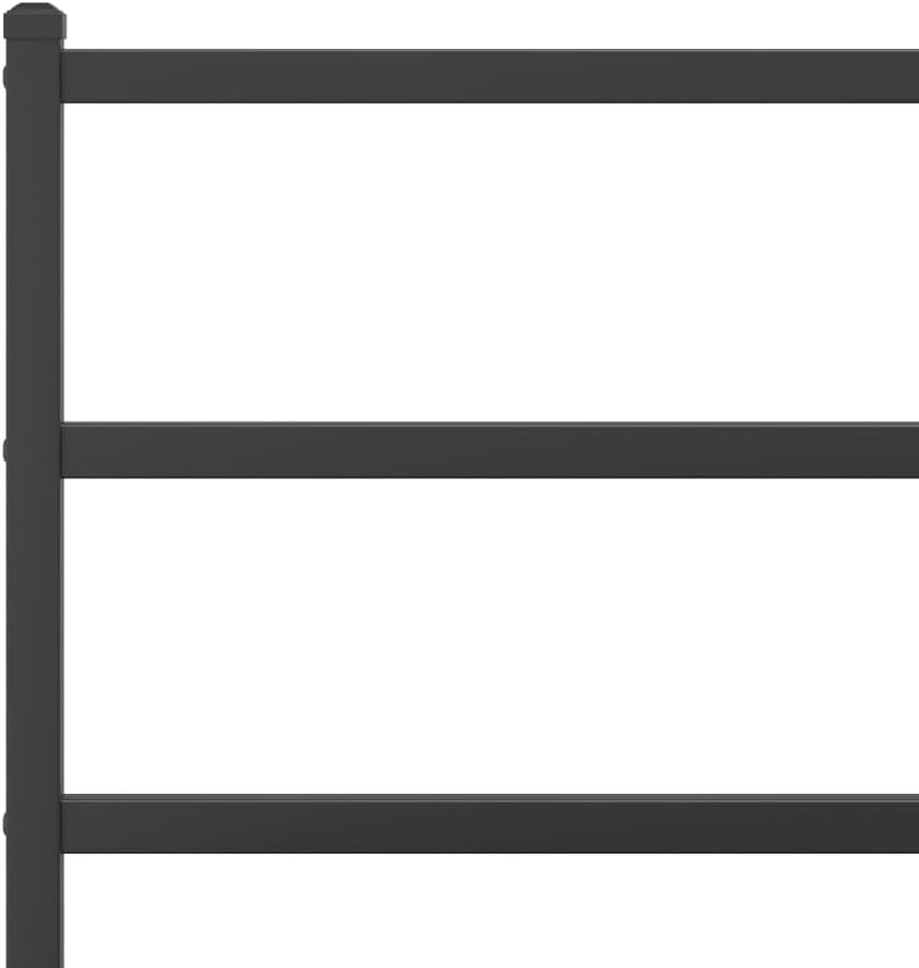 Metal Bed Frame with Footboard Black Queen Size Steel Platform Bed Frame for Mattress Support Underbed Storage Space Bedroom Furniture