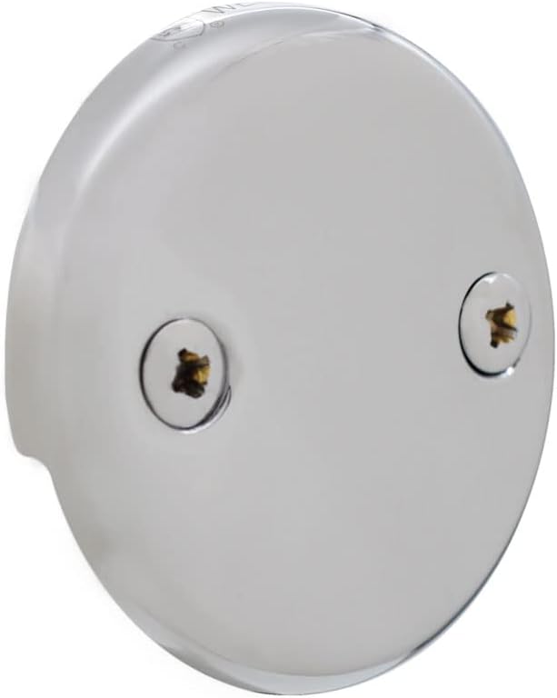 Westbrass A326-26 22-1/2' Brass Bath Waste & Overflow Assembly with Tip-Toe Drain Plug and 2-Hole Faceplate, Polished Chrome