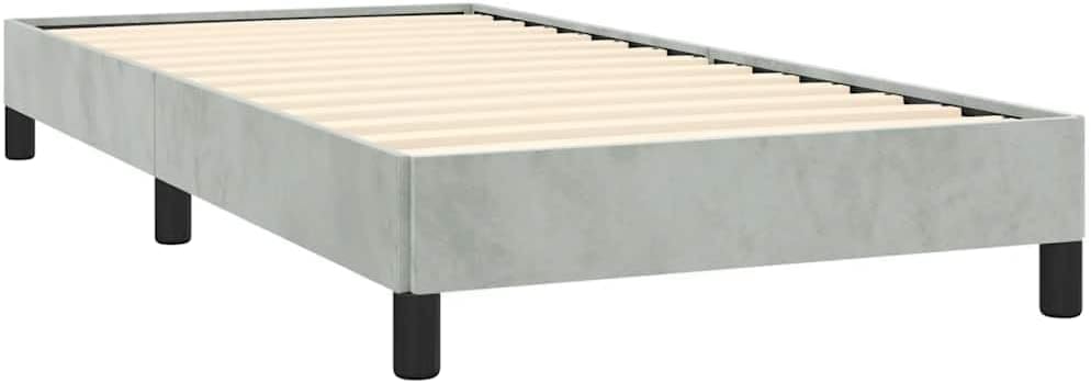 Light Grey Twin XL Bed Frame with Velvet Upholstery, Modern Minimalist Design for Contemporary Bedrooms, Durable Plywood Construction, Easy Assembly and Space Efficient