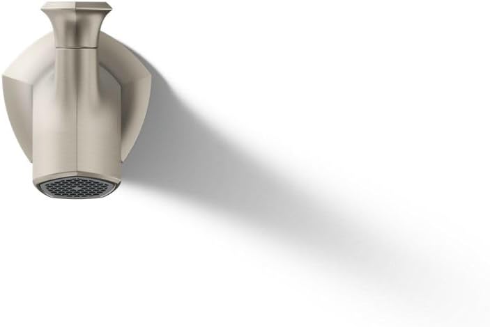 Kohler 27023-BN Occasion Wall-Mount 8' Bath Spout, Diverter Bathtub Spout with Slip-Fit Connection, Vibrant Brushed Nickel