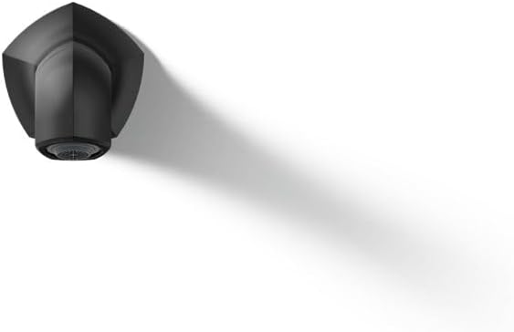 KOHLER 27115-BL Occasion Wall-Mount 12' Bath Spout, Nondiverter Bathtub Spout with Slip-Fit Connection, Matte Black