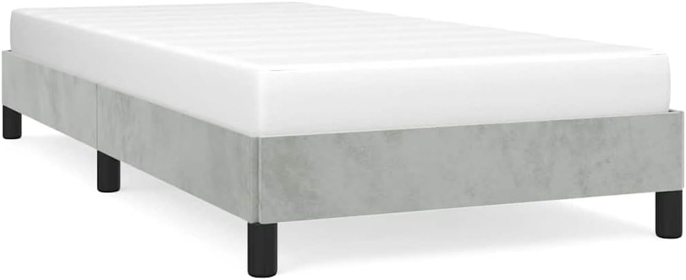 Light Grey Twin XL Bed Frame with Velvet Upholstery, Modern Minimalist Design for Contemporary Bedrooms, Durable Plywood Construction, Easy Assembly and Space Efficient