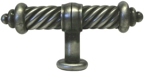 100 Pack Antique Pewter Kitchen Cabinet Hardware Flute Handle Pull Knobs 3-3/8 Inch (93mm)