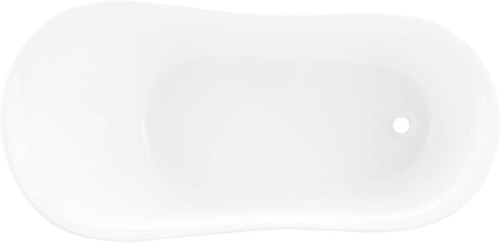 Signature Hardware 479951 Ultra 55' Acrylic Slipper Clawfoot Tub with Integrated Overflow, Rolled Rim and Imperial Feet - Less Drain Assembly
