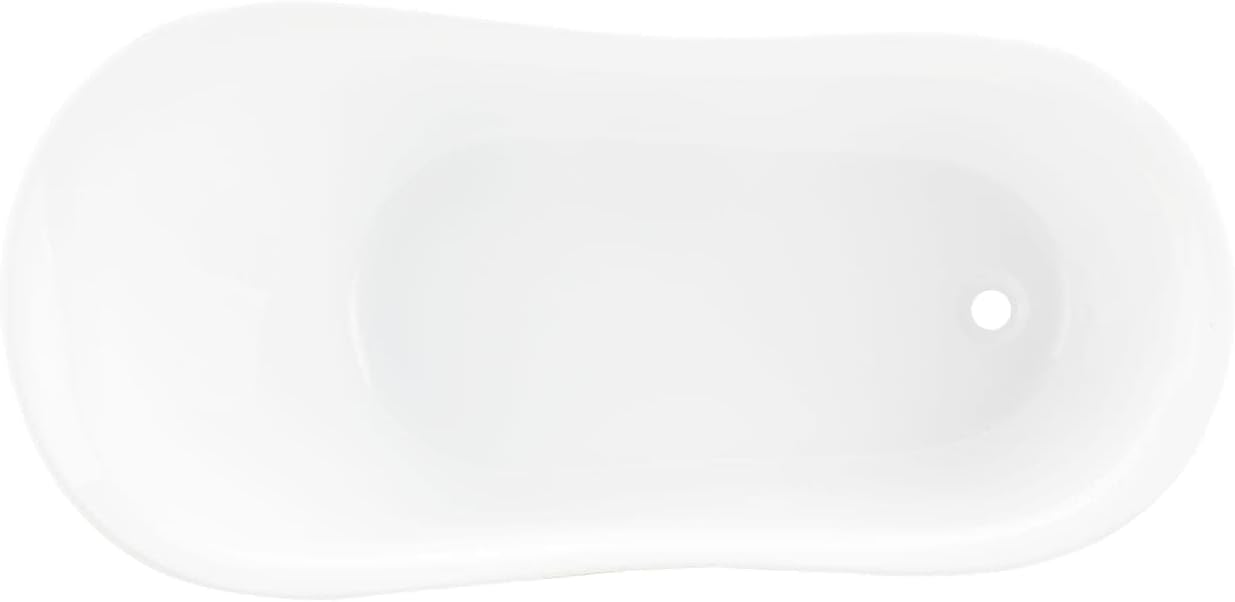Signature Hardware 479951 Ultra 55' Acrylic Slipper Clawfoot Tub with Integrated Overflow, Rolled Rim and Imperial Feet - Less Drain Assembly