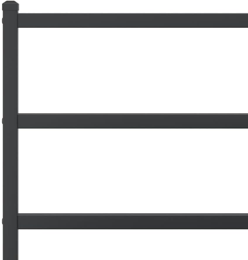Metal Bed Frame with Headboard Black King Size Platform Bed Frame 76'x79.9' Steel Construction Underbed Storage Space for Bedroom Furniture