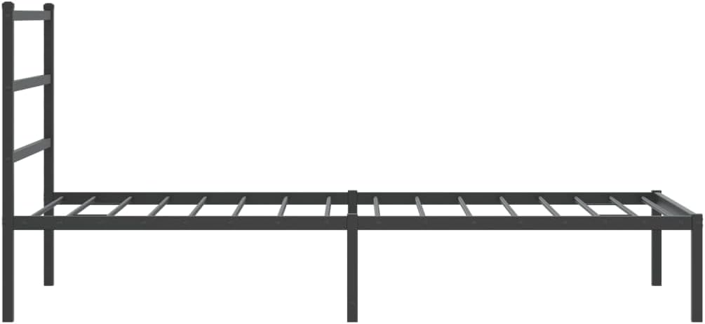 Metal Bed Frame with Headboard Black 39.4'x78.7' Steel Platform Bed Frame Sturdy Bedframe with Underbed Storage Space for Bedroom Furniture