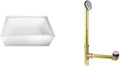 Kingston Brass 60' Acrylic Alcove Tub with Right Drain and Polished Chrome Tip-Toe Bath Tub Drain
