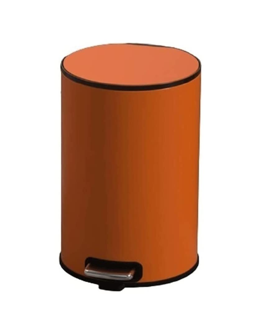 Trash Can Wastebasket Garbage， Step Trash Can with Inner Barrel Garbage Bin with Soft Close Lid, Foot Pedal Garbage Bin for Home Office Container Bins for Bathrooms(Orange 9L)