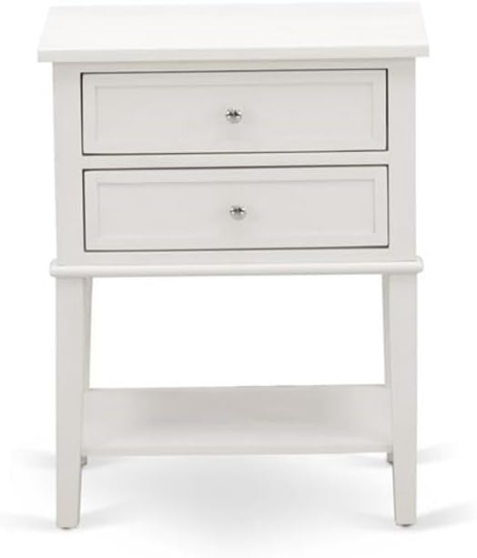 East West Furniture KD16K-1VL0C 2 Piece King Size Set-1 Bed Frames Brown Linen Fabric Padded and Button Tufted Headboard with 1 Small Wire Brushed Butter Cream Finish Nightstand