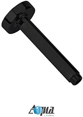Aqua Rondo Matte Black Shower Set w/Ceiling Mount 8' Rain Shower and Tub Filler