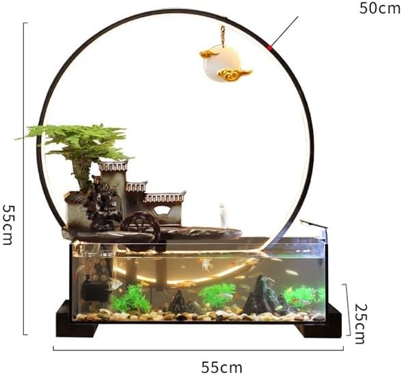 Tabletop Waterfall Fountain Fish Tank Water Ornaments Living Room Household Circulating Fountain Creative Decoration Office Desktop Water Fountains Indoor