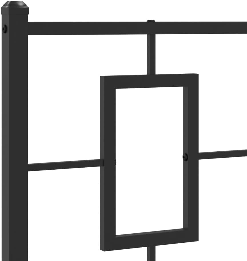 Metal Bed Frame with Footboard Black 39.4'x78.7' Steel Platform Bed Frame Sturdy Underbed Storage Space Headboard Support No Mattress Needed for Bedroom