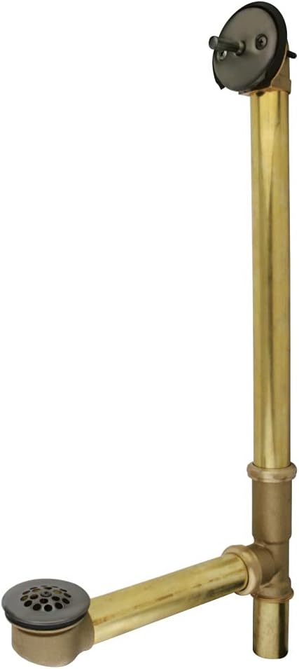 Kingston Brass DTL1185 Made To Match Trip Lever Waste and Overflow with Grid, 23-1/4-Inch, Oil Rubbed Bronze
