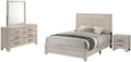 Best Quality Furniture 4 Piece Bedroom Set in Rustic Gray Oak Wood in Queen