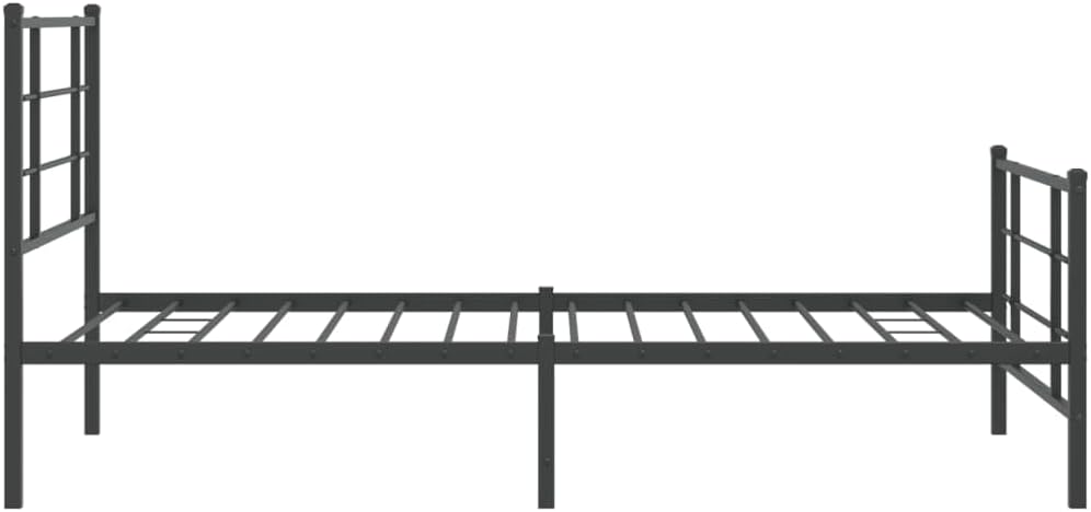 Metal Twin Bed Frame with Footboard Black 39.4'x78.7' Steel Platform Bed Base Underbed Storage Space for Bedroom Furniture