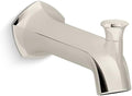Kohler 27023-SN Occasion Wall-Mount 8' Bath Spout, Diverter Bathtub Spout with Slip-Fit Connection, Vibrant Polished Nickel