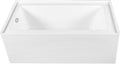 Aqua Eden CVTDE603122L1 60' Acrylic Rectangular 3-Wall Alcove Tub, Left Hand Drain, Glossy White/Polished Chrome