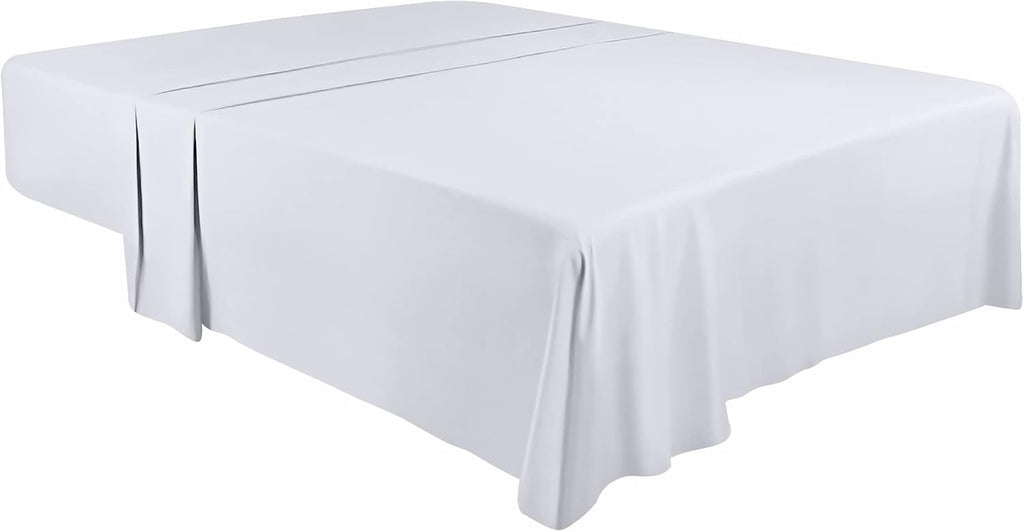 Utopia Bedding Flat Sheets - Pack of 24 - Soft Brushed Microfiber Fabric - Shrinkage & Fade Resistant Top Sheet - Easy Care (White, Twin)