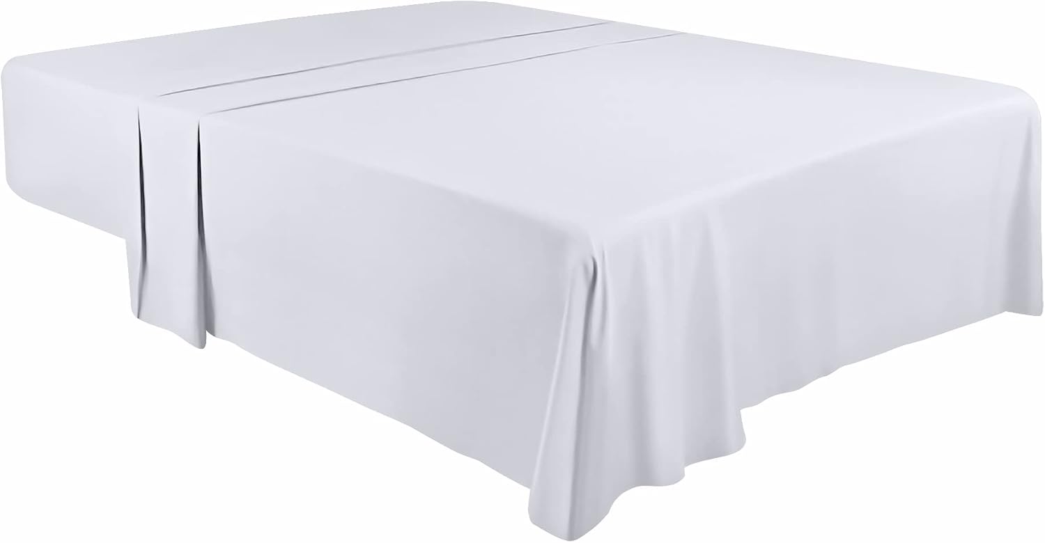 Utopia Bedding Flat Sheets - Pack of 24 - Soft Brushed Microfiber Fabric - Shrinkage & Fade Resistant Top Sheet - Easy Care (White, Twin)