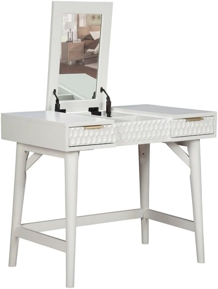 Home Square 4 Piece Set with Nightstand Standard King Headboard & Bedroom Vanity