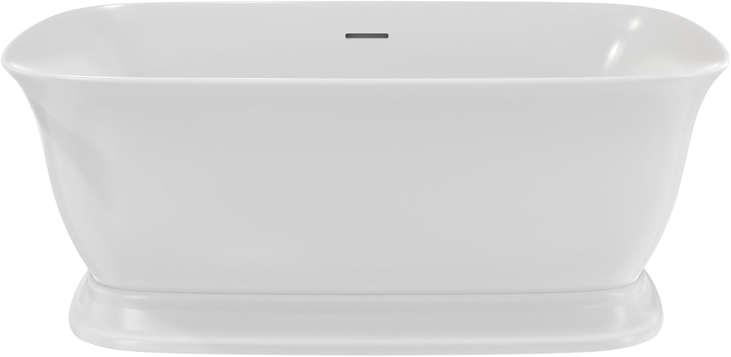 Ascend 59 in. L x 31-1/2 in. W x 23-5/8 in. H Freestanding Acrylic Bathtub, Chrome Drain