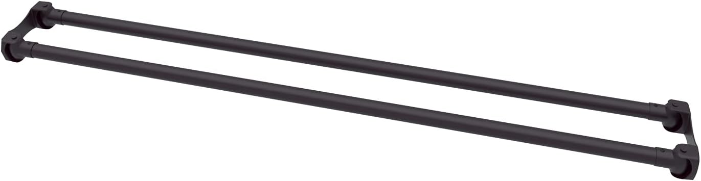 Naiture 48'' Aluminum Double Straight Shower Curtain Rod, Oil Rubbed Bronze Finish
