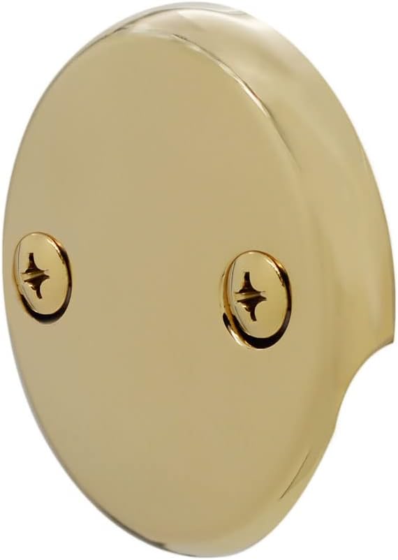 Westbrass A326-01 22-1/2' Brass Bath Waste & Overflow Assembly with Tip-Toe Drain Plug and 2-Hole Faceplate, Polished Brass