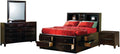 Coaster Home Furnishings Phoenix Transitional 4-Piece Queen Size Platform Bed Storage Bedroom Set Bookcase Headboard Cappuccino Brown 200409Q-S4