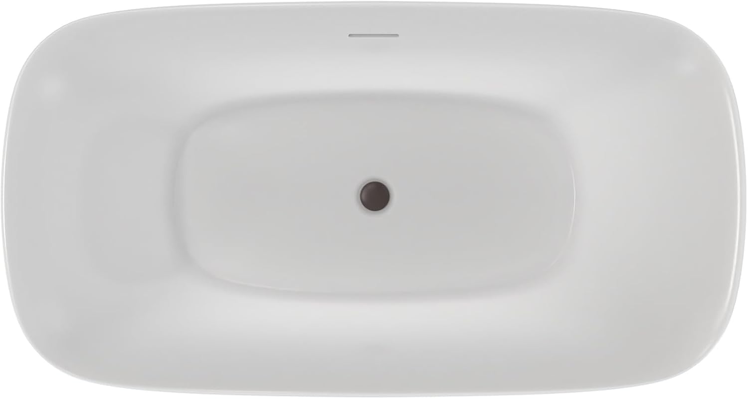 Ascend 67 in. L x 31-1/2 in. W x 23-5/8 in. H Freestanding Acrylic Bathtub, Oil Rubbed Bronze Drain