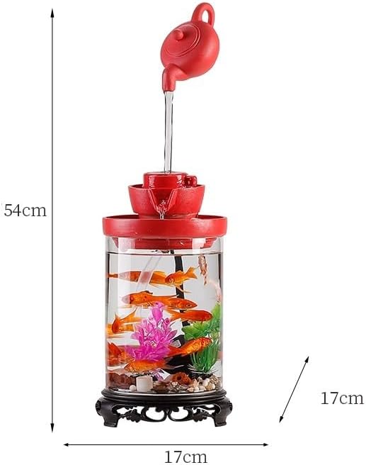 Small Indoor Fountains Tabletop Fountain Flowing Water Fish Tank Ornaments Circulating Glass Landscape Living Room Office Desktop Ornaments Desktop Fountains for Home