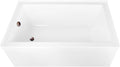 Aqua Eden CVTAP603622L5 60' Acrylic Rectangular 3-Wall Alcove Tub, Left Hand Drain, Glossy White/Oil Rubbed Bronze