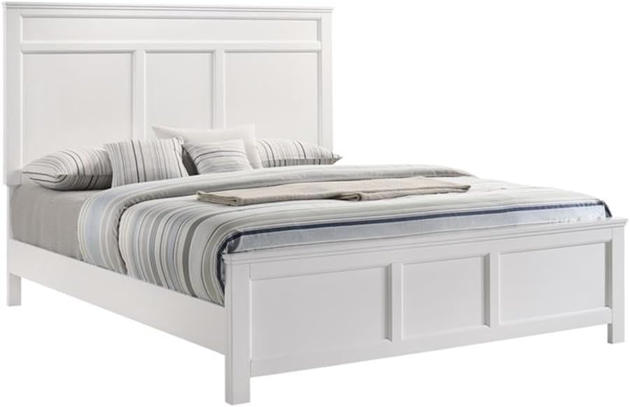 New Classic Andover 5-Piece Wood King Bedroom Set with 2 Nightstands in White