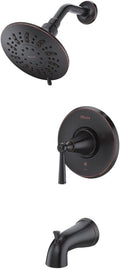 Pfister Saxton Tub & Shower Trim Kit (Valve Not Included), 1-Handle, Tuscan Bronze Finish, LG898GL1Y